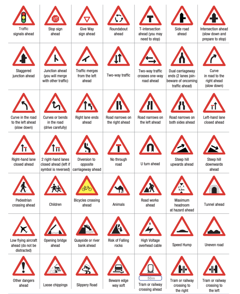 list of warning signs in uae