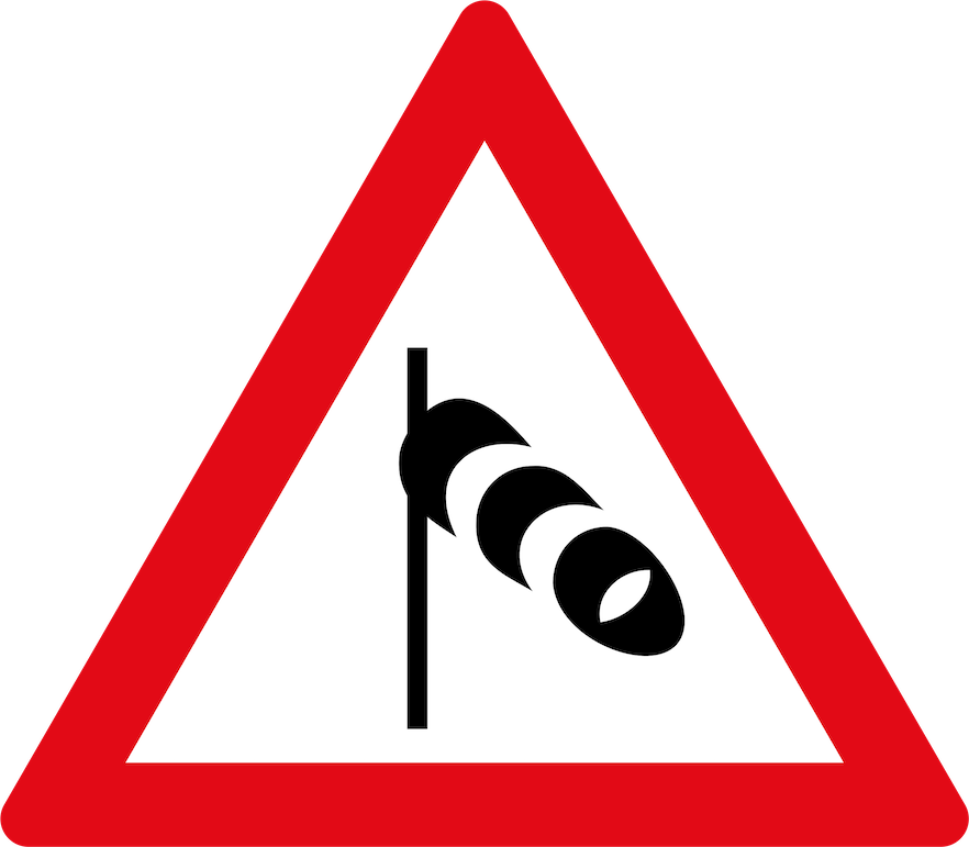 crosswind road sign