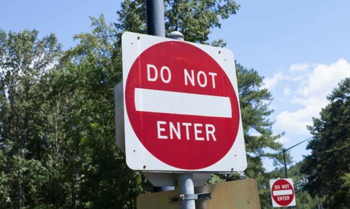 do not enter road sign
