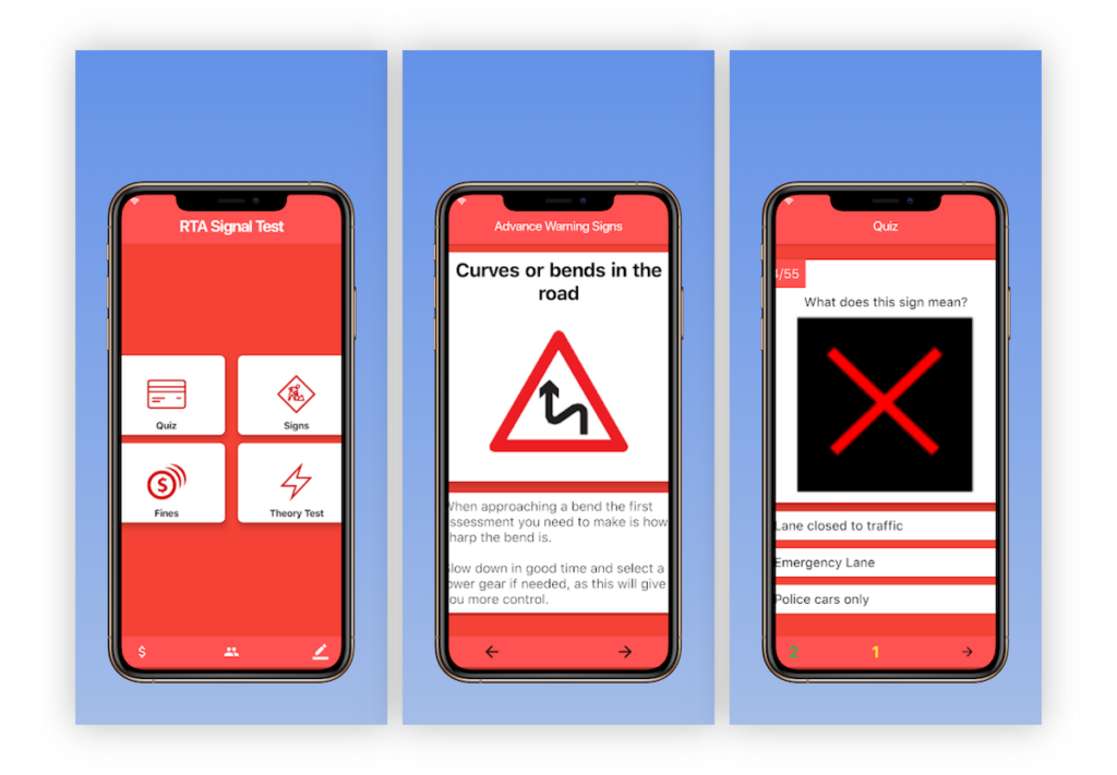 rta signal test app dubai, uae app signal test