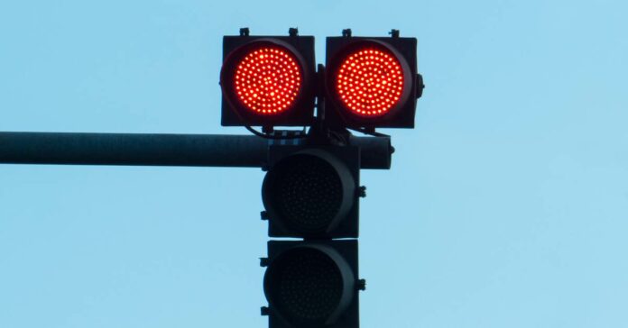 Red Signal Crossing Fine Dubai